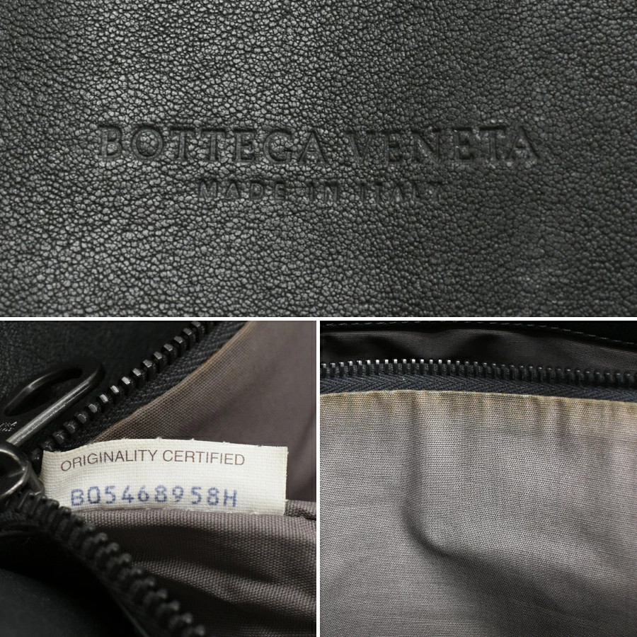 Bottega Veneta 2way briefcase business bag leather gray beige white intrecciato