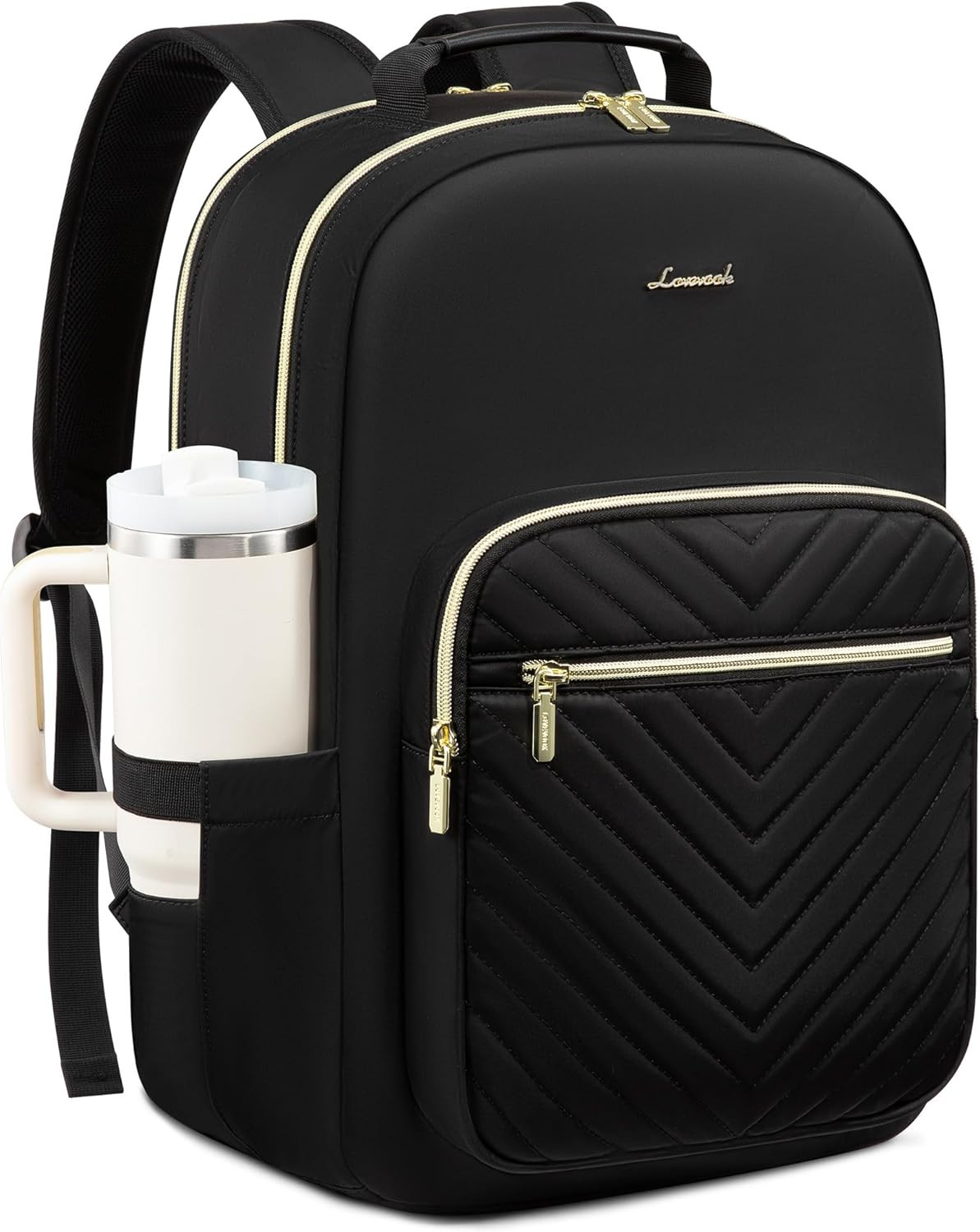 Laptop Backpack for Women with Giant Tumbler Holder 15.6 Inch,Designer Travel Ba