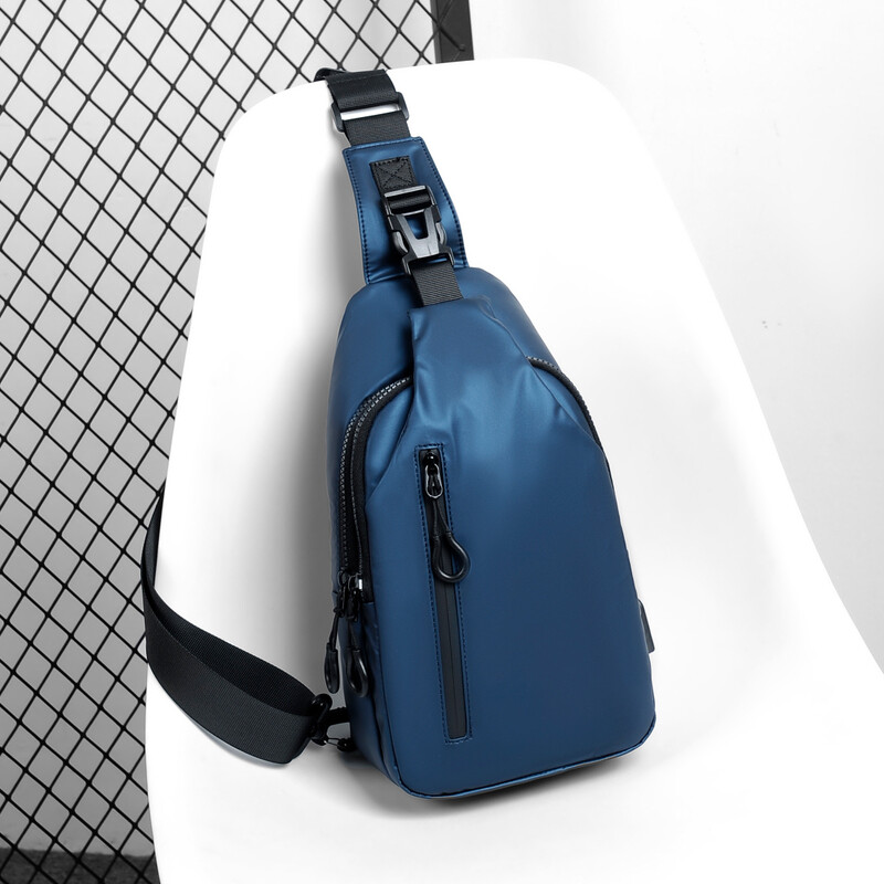 Men’s Crossbody Bag Large Capacity Zipper Front Pack Adjustable Sports Bag Gift