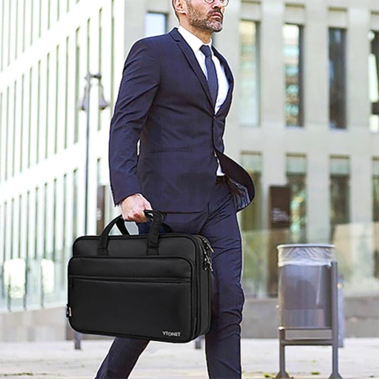 Laptop Bag 17 Inch Men Women Travel Briefcase Expandable Computer Bag Organizer