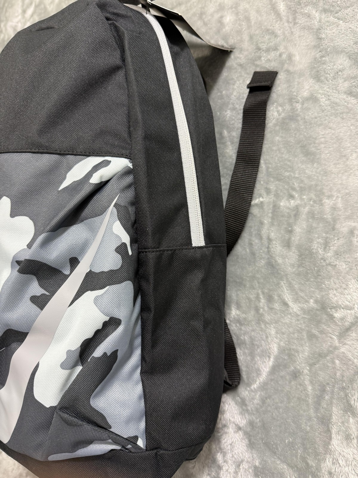 New Nike Backpack Medium Black Gray Camo Swoosh Zip Daypack BA5970 010