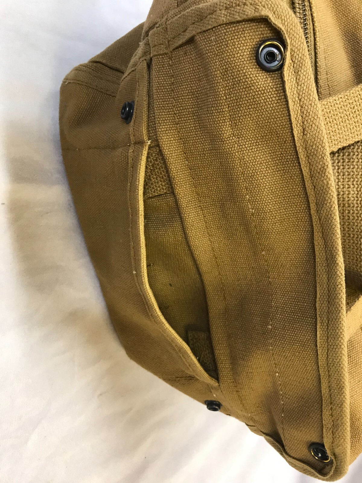 Mens Light Brown Zip Pocket Carry-on Handel Travel Bag 100% Cotton