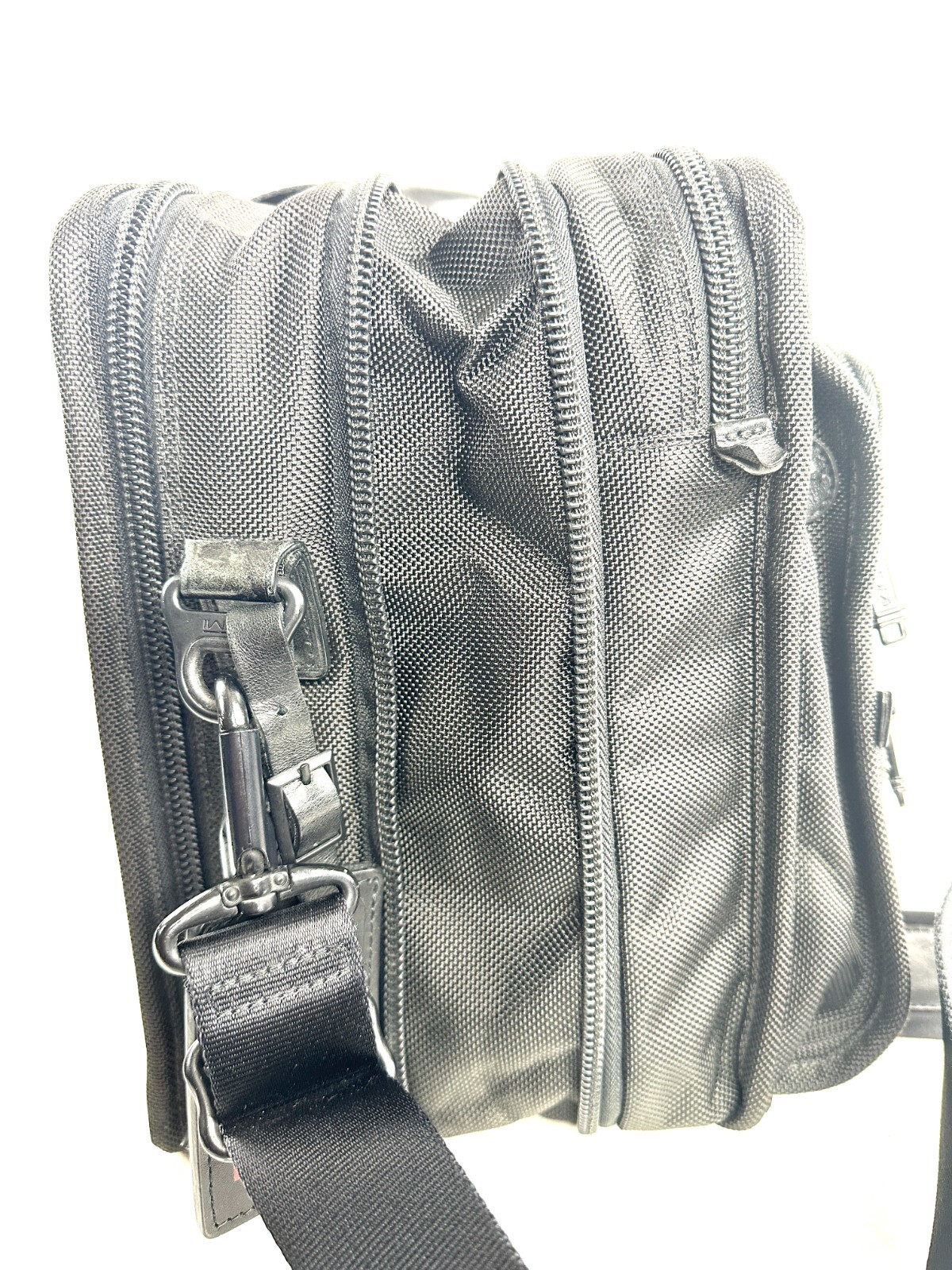 Tumi Black Ballistic Canvas Expandable Large Attaché Briefcase Laptop Bag Office