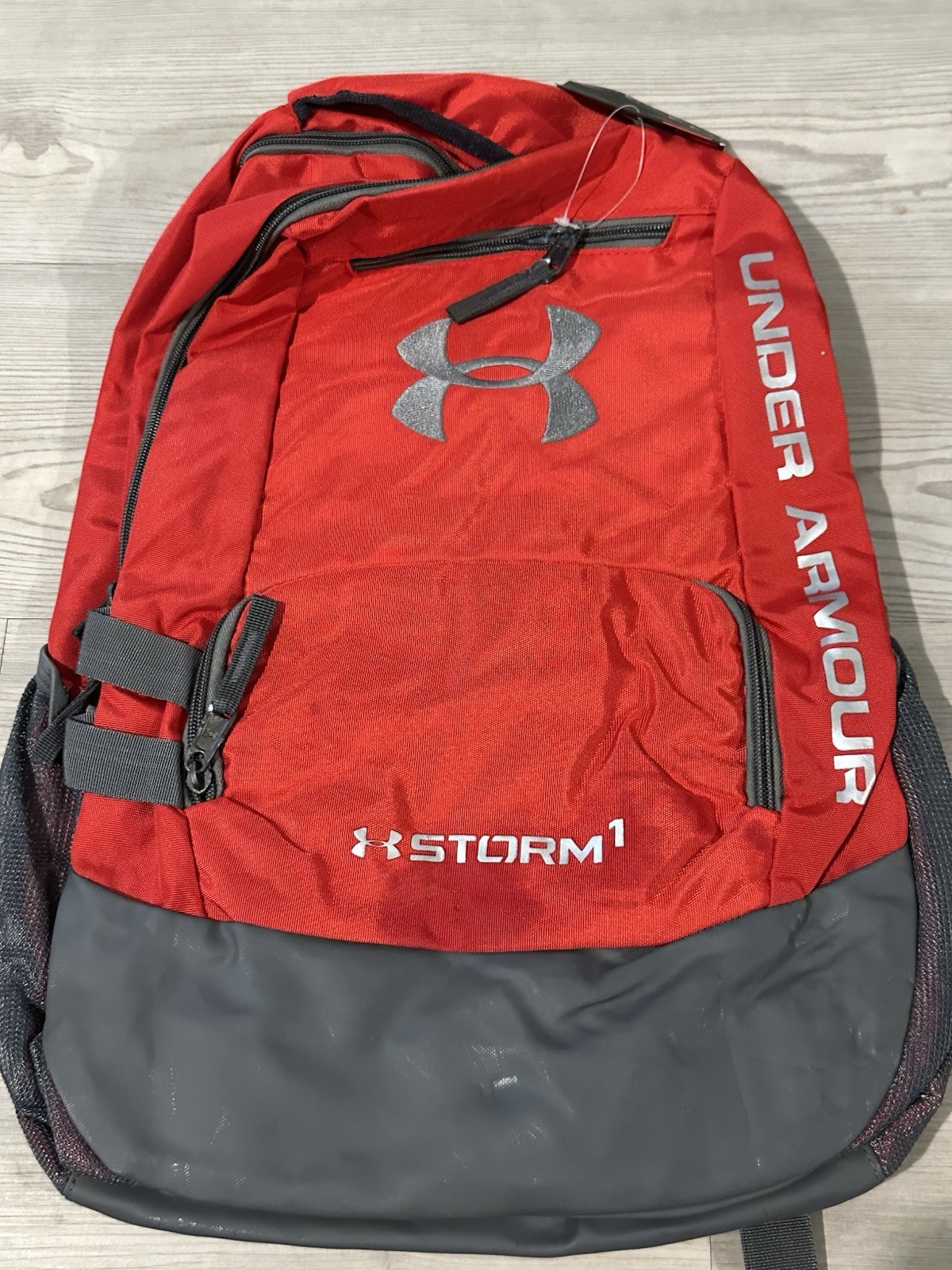 Under Armour Backpack One Size Red Black Storm 1 Laptop School Sports Travel NWT