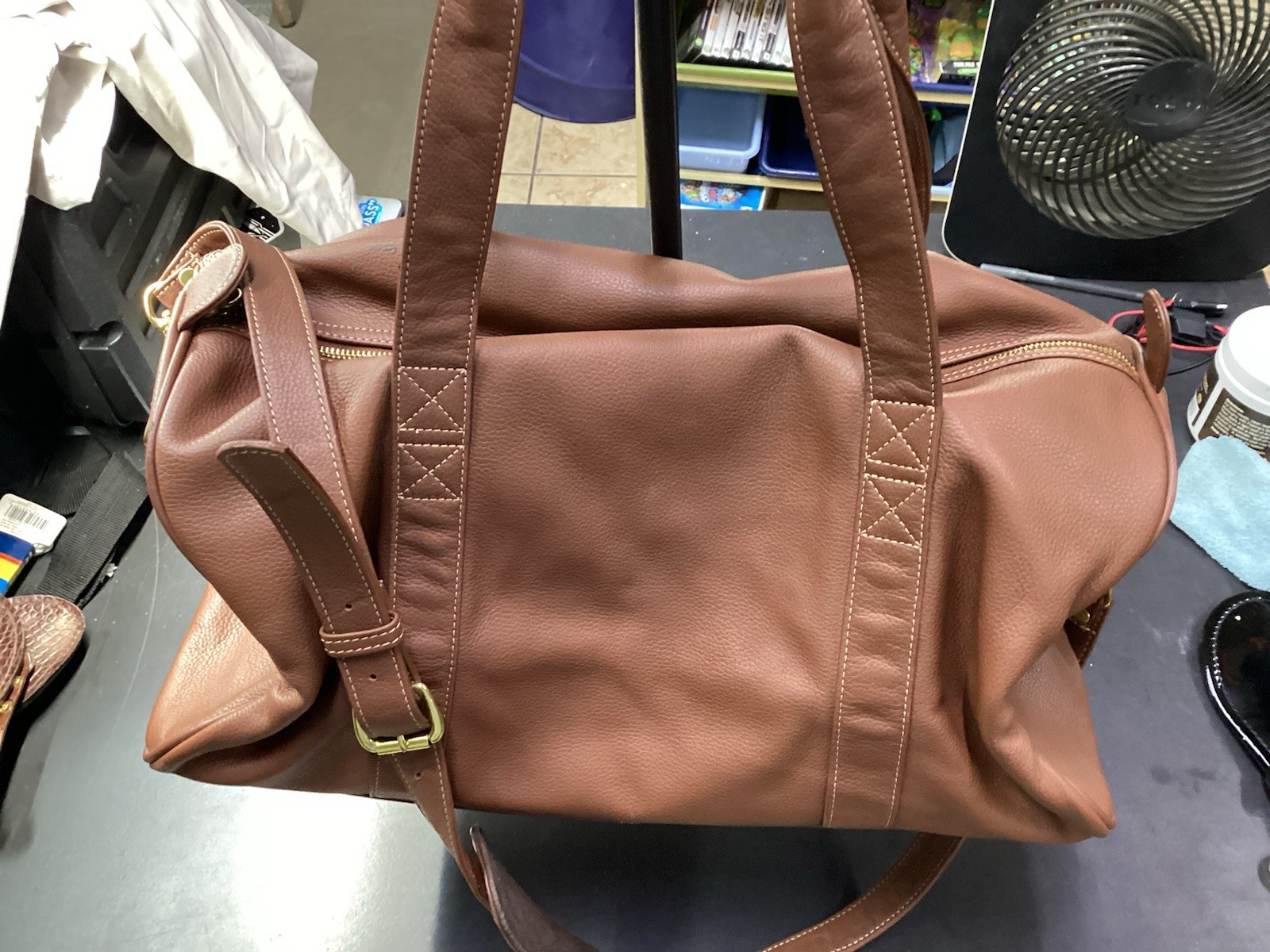 Peter Millar Leather Duffle Bag