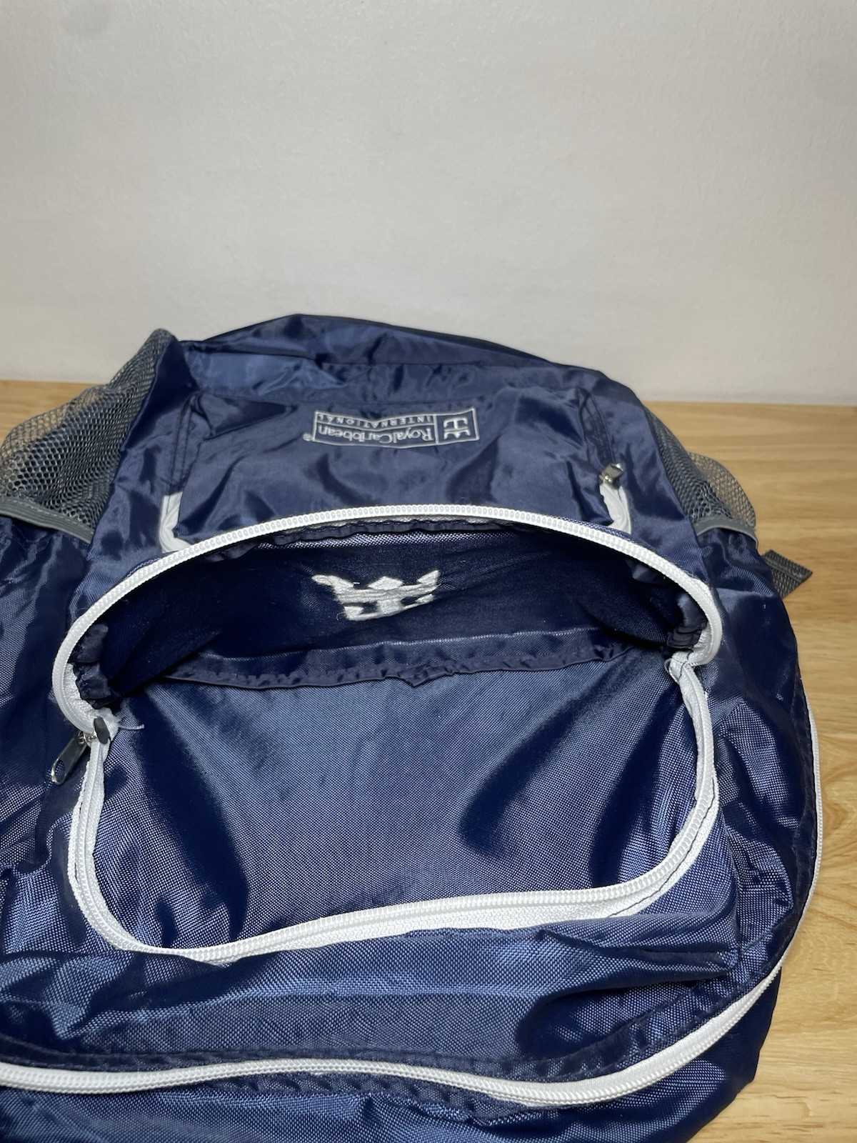 Royal Caribbean International Backpack / Book Bag – Blue & White With Key Chain
