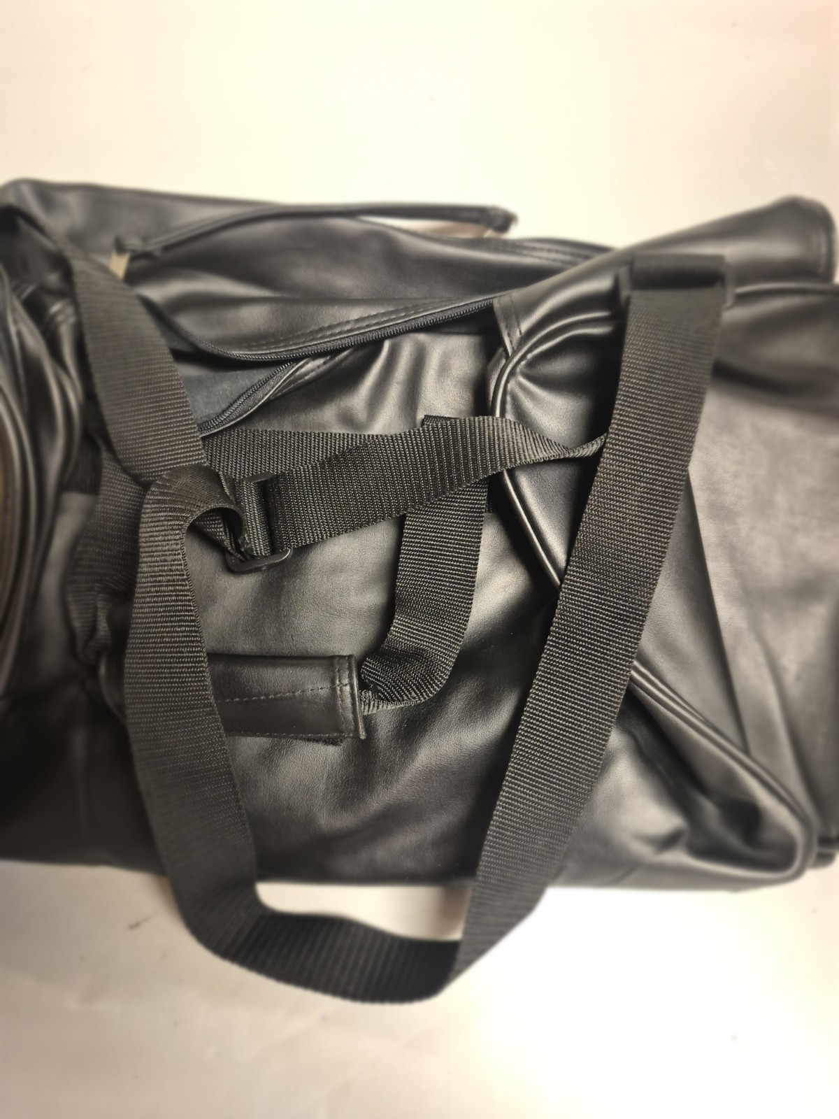 Harley Davidson Faux Leather Duffle Bag Tote Black Shoulder Strap 19″x11″x10″