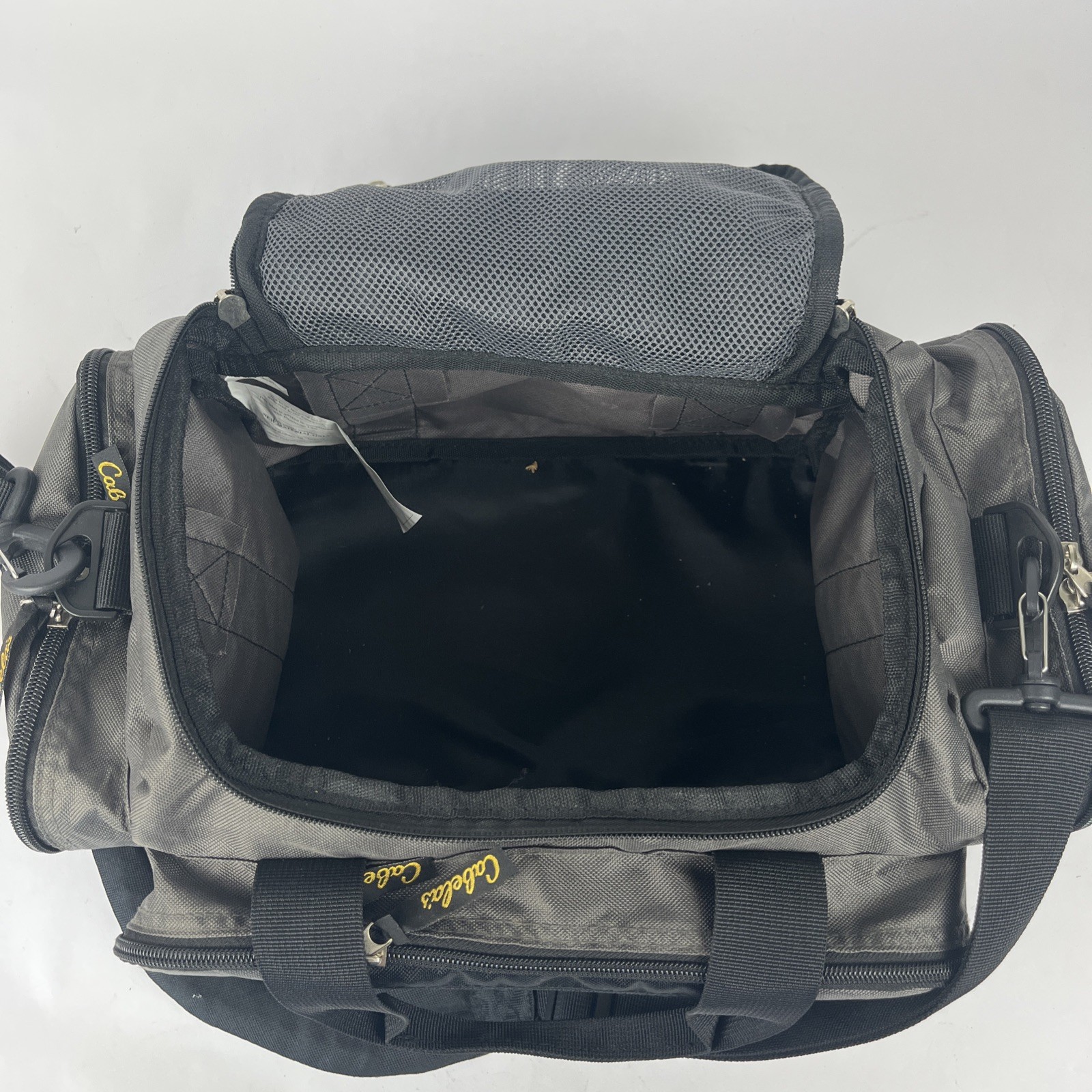 Cabelas Small Duffel Bag (Charcoal/Black) Padded Shoulder Strap & 7 Zip Pockets