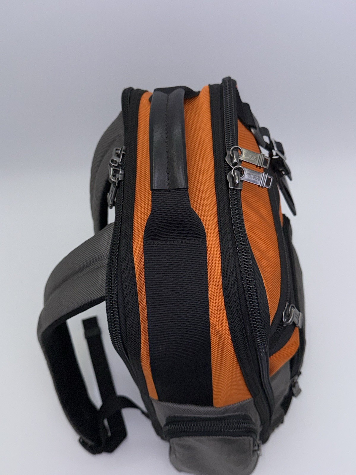 TUMI Alpha Bravo Knox Backpack Orange Gray Ballistic Nylon Laptop Bag MSRP $625