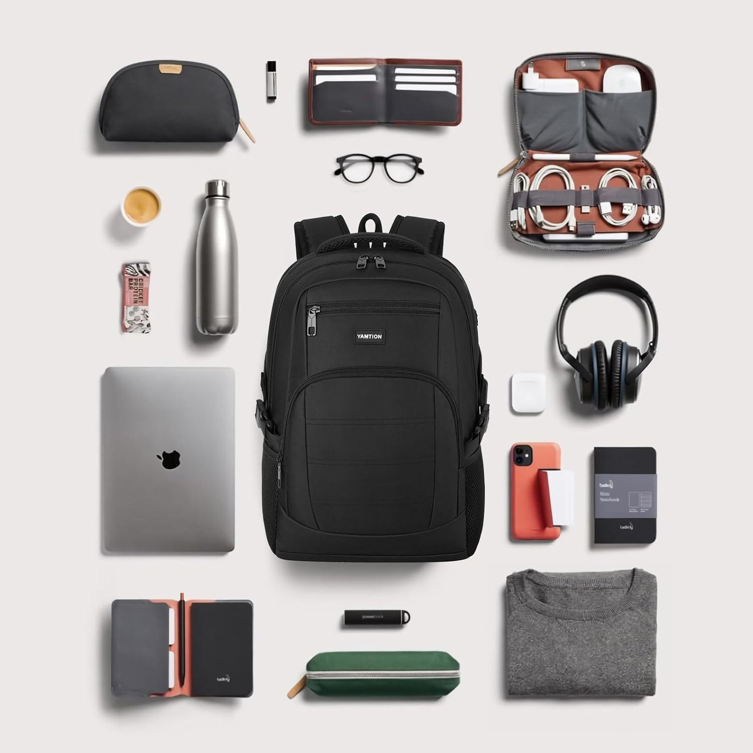 Black Backpack for Men and Women, Laptop Backpack, School Backpack for Boys and