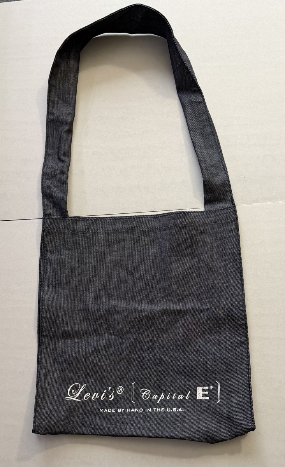 Levis Capital E Cotton Denim Messenger Bag Open Tote