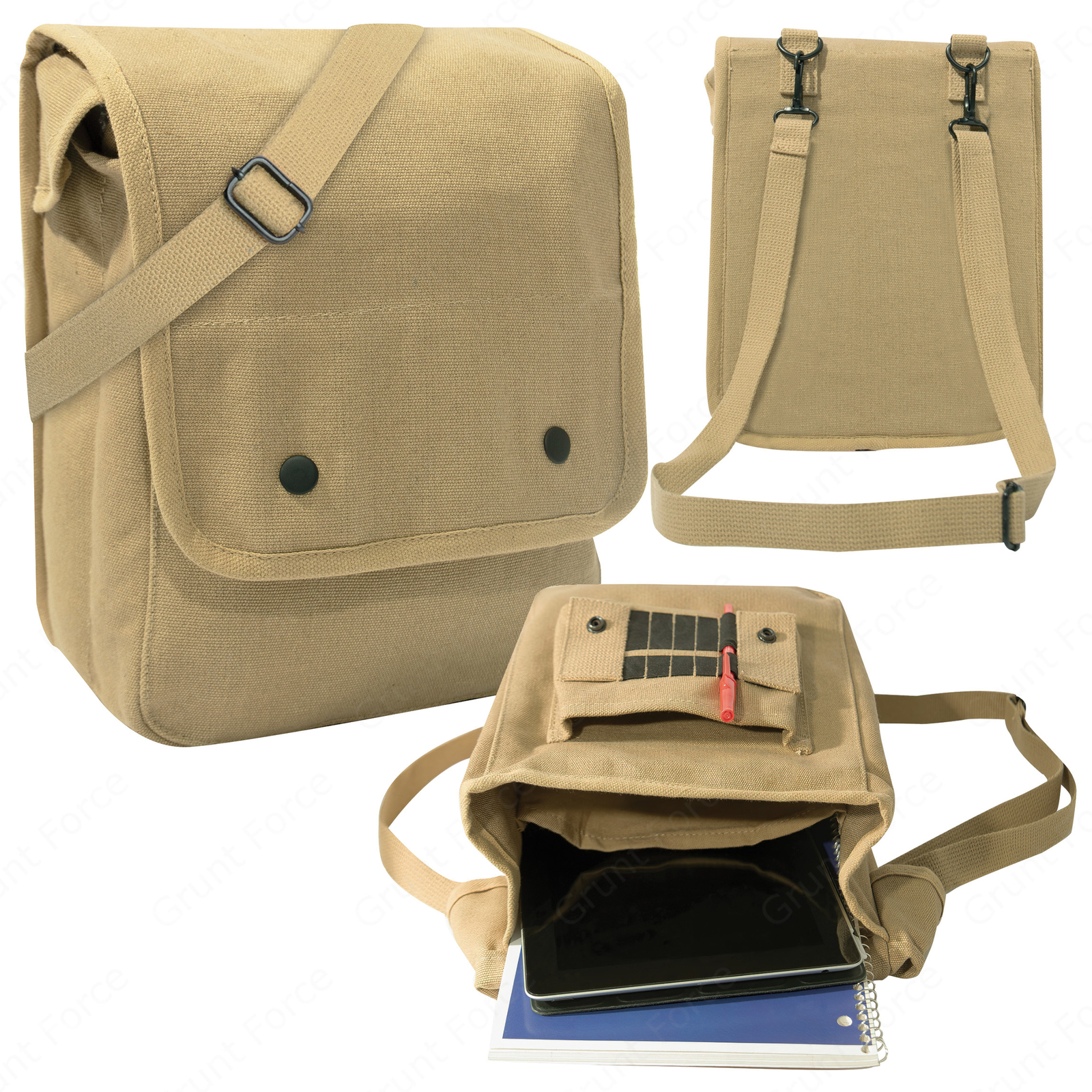 Rothco Canvas Map Case Shoulder Bag in Khaki – Messenger Travel Work School Bags