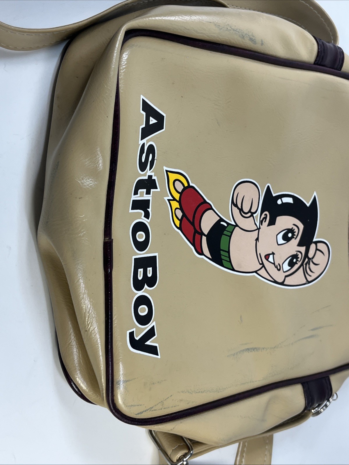 Astro Boy Backpack Vinyl Thailand used 14″ wear stains
