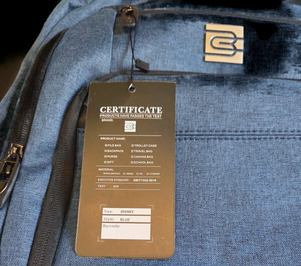 Bruno Cavalli Laptop Bag USB Charging Backpack Blue NEW