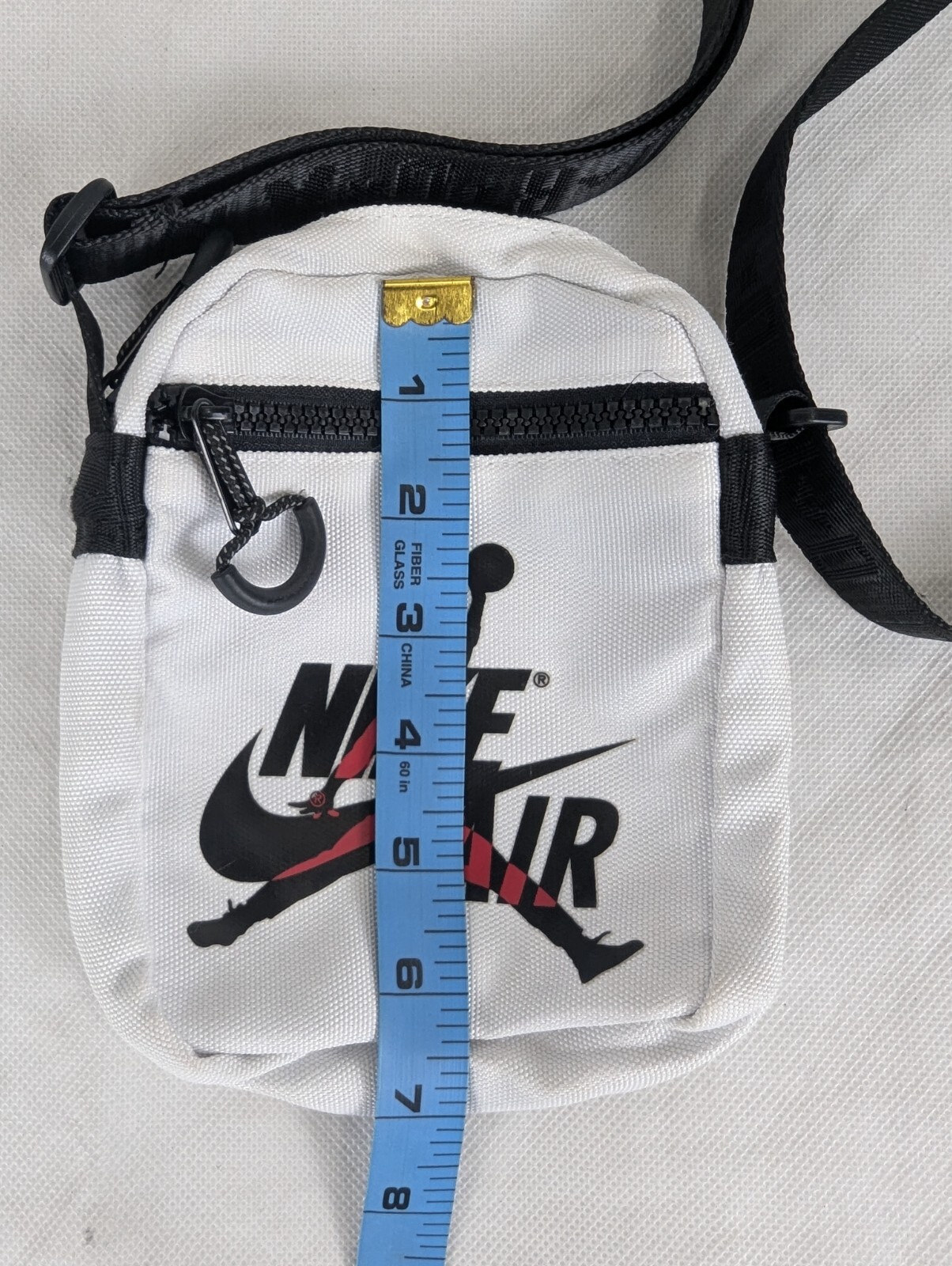 NIKE Jordan Polyester Mashup Air Small Solid Festival Crossbody White BAG