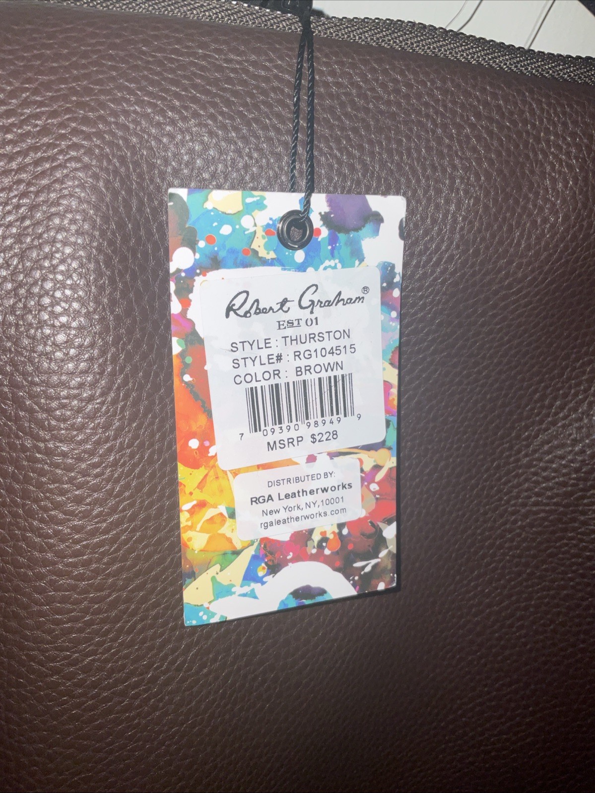 ROBERT GRAHAM PEBBLED BROWN LEATHER FRONT PANEL MIXED MEDIA BACKPAC THURSTON NWT