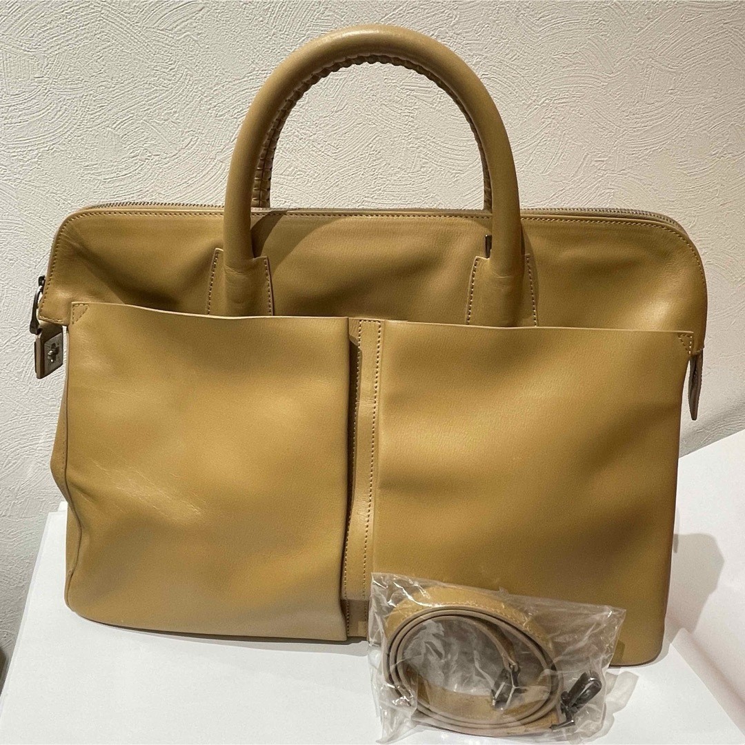 BALLY PONTBEL Briefcase with Shoulder Strap Cowhide Leather Bag 39.5×28×13cm