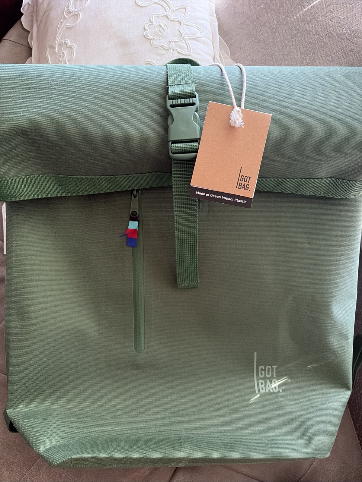 NEW GOT BAG Rolltop Water Resist Backpack w/ 15″ Laptop Compartment Eco Friendly
