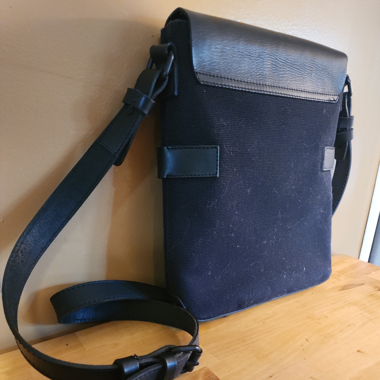 ARMANI EXCHANGE Shoulder Bag Nylon Black 12x10in