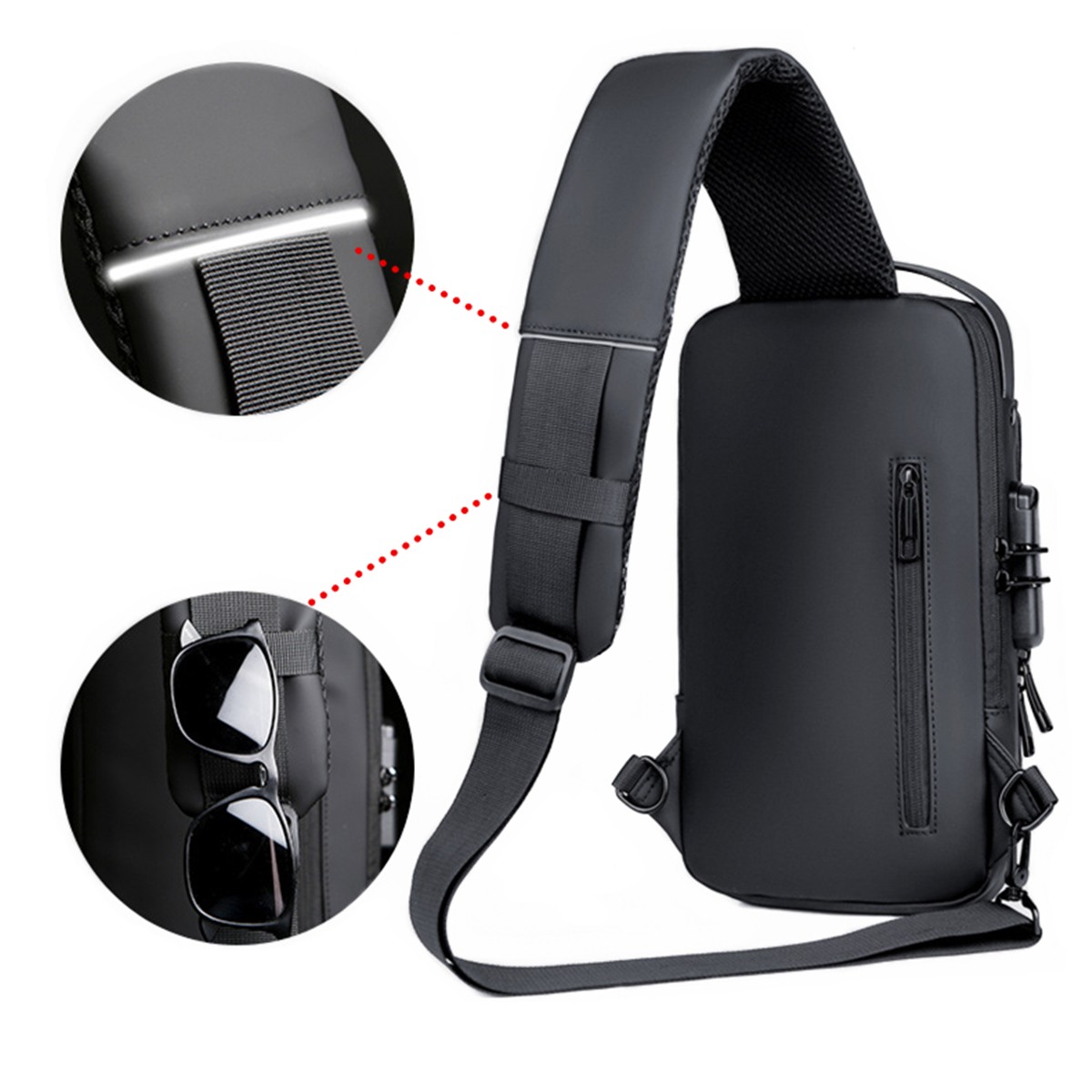 Password Lock Anti-theft Waterproof Oxford Cloth Shoulder Bag Chest Bag Backpack