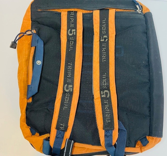 Vintage Triple Five Soul NYC Messenger Backpack Convertible Orange 90s 2 in 1