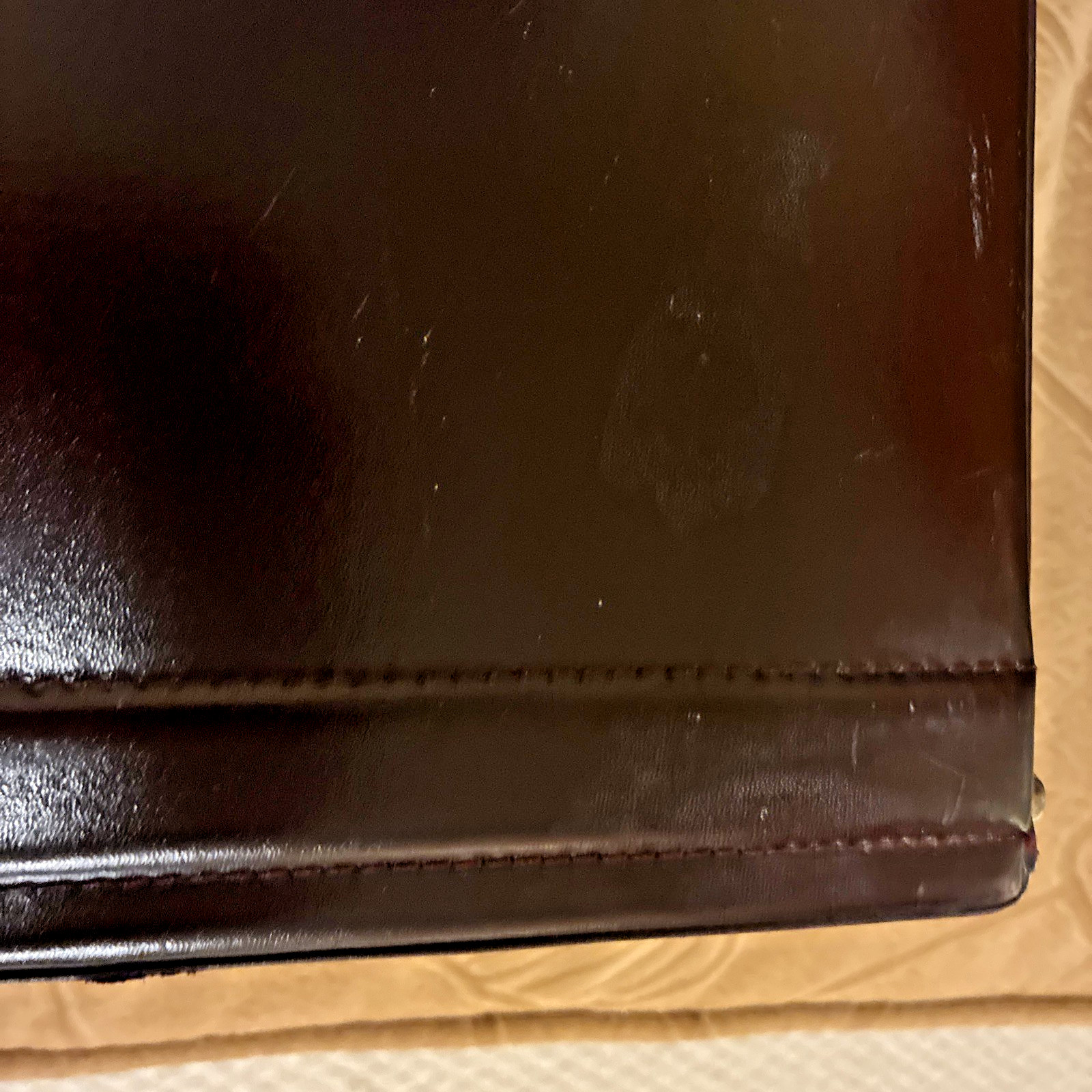 Vintage Lucas leather Hard Sided Briefcase Combo Locks Burgundy