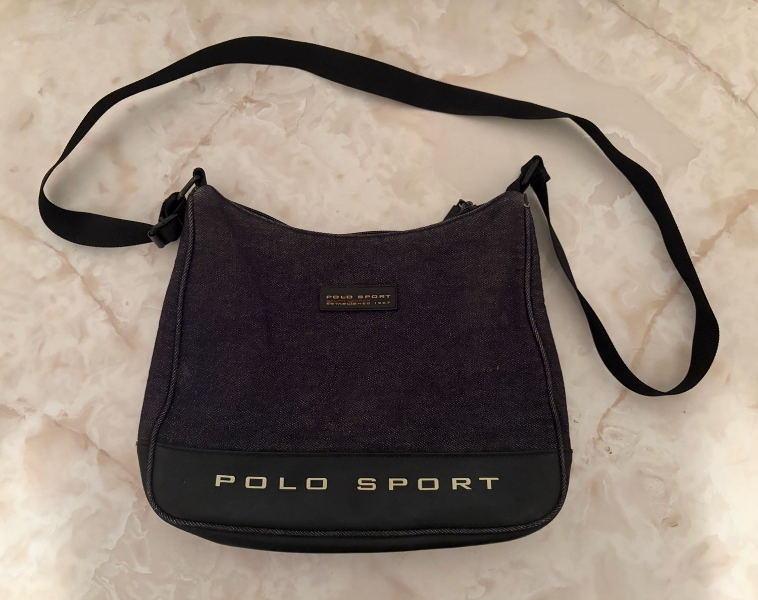 Vintage Ralph Lauren Polo Sport Retro 90’s Denim Crossbody Messenger Bag Y2K