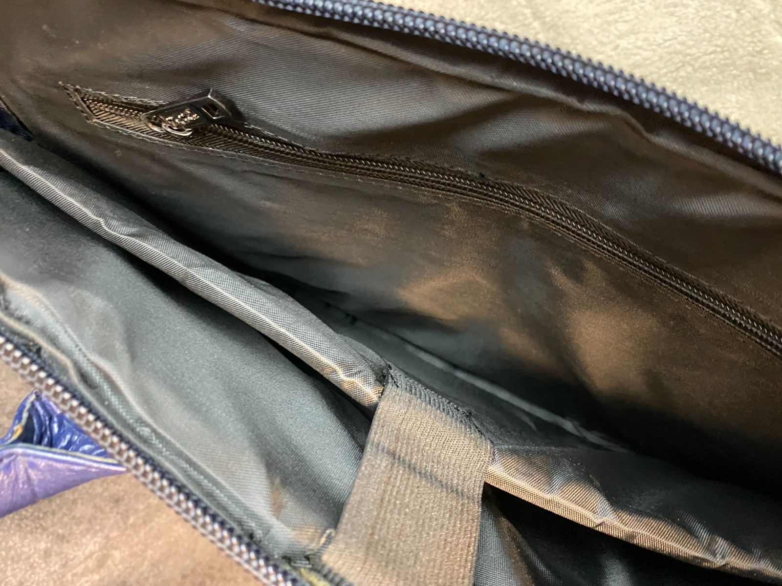 Blue Premium Leather Laptop Briefcase w/ Strap Business Bag Messenger