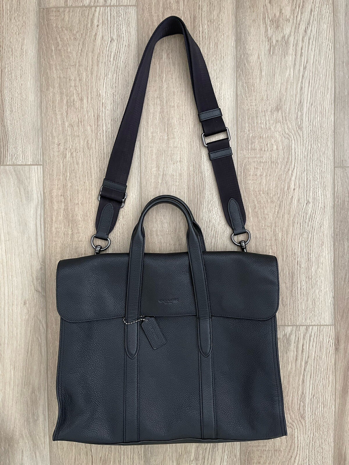Coach 58097 Metropolitan Portfolio Briefcase, Pebbled Leather, Black, BEAUTIFUL!