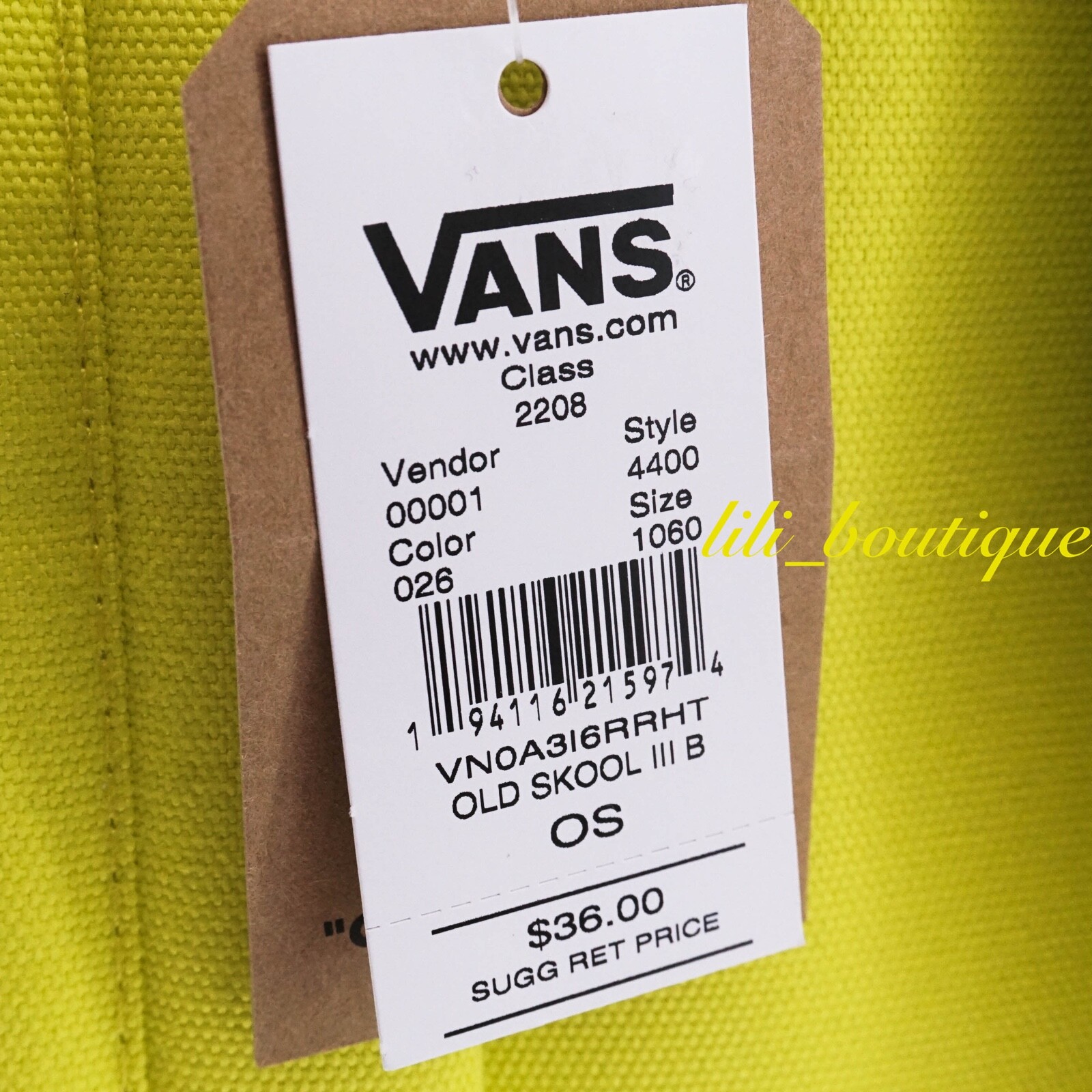 NWT Vans Old Skool III Backpack School Laptop Bag VN0A3I6RRHT Sulphur Spring $36