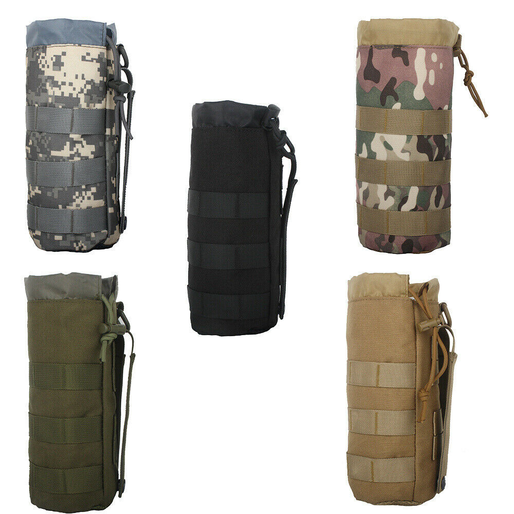 Outdoor Tactical Molle Water Bottle Bag Military Hiking Belt Holder Kettle Pouch