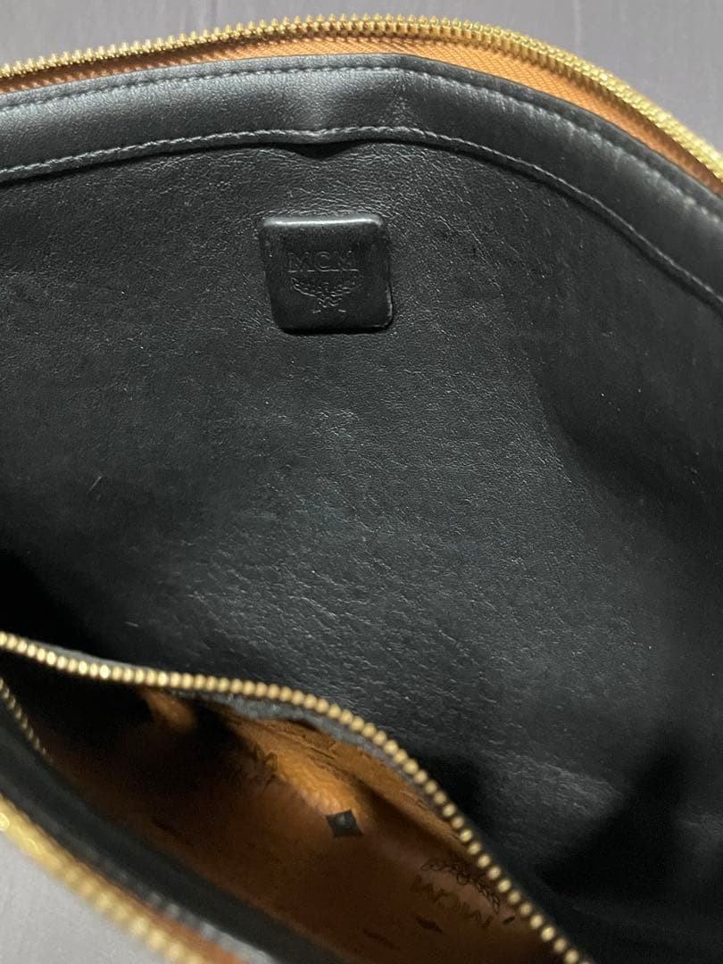 MCM Clutch Bag Brown Monogram Logo Pouch Men’s Handheld Document Case