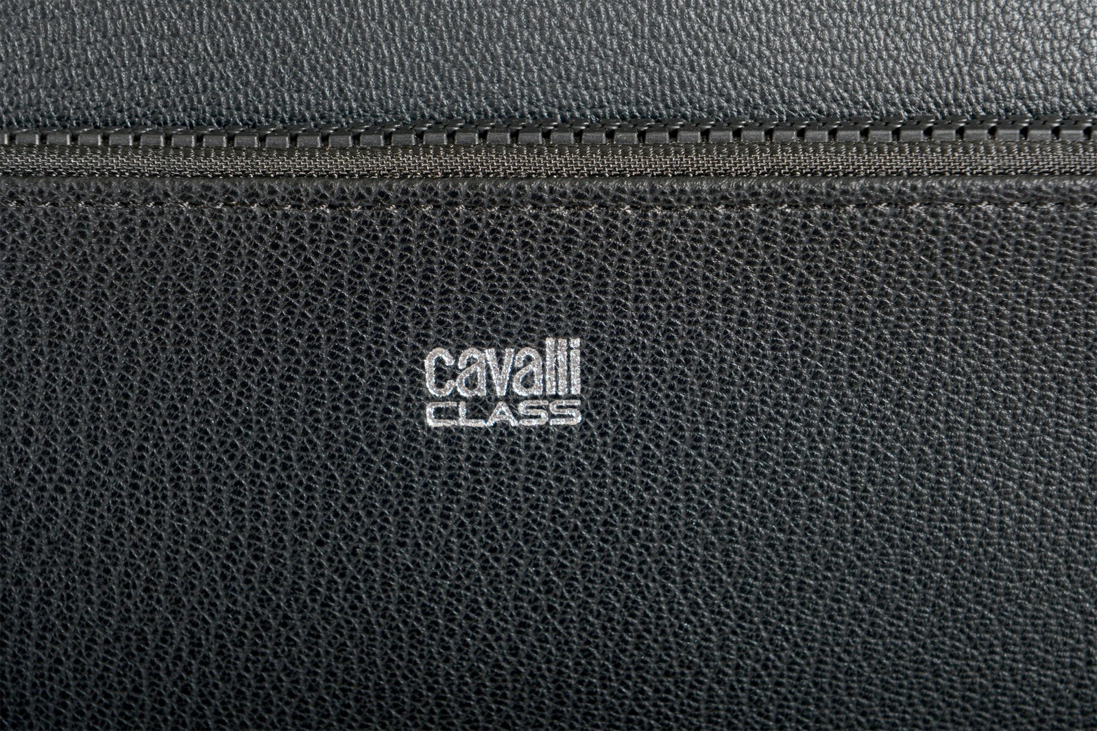 Cavalli Class Unisex Black Leather Duffel Travel Bag