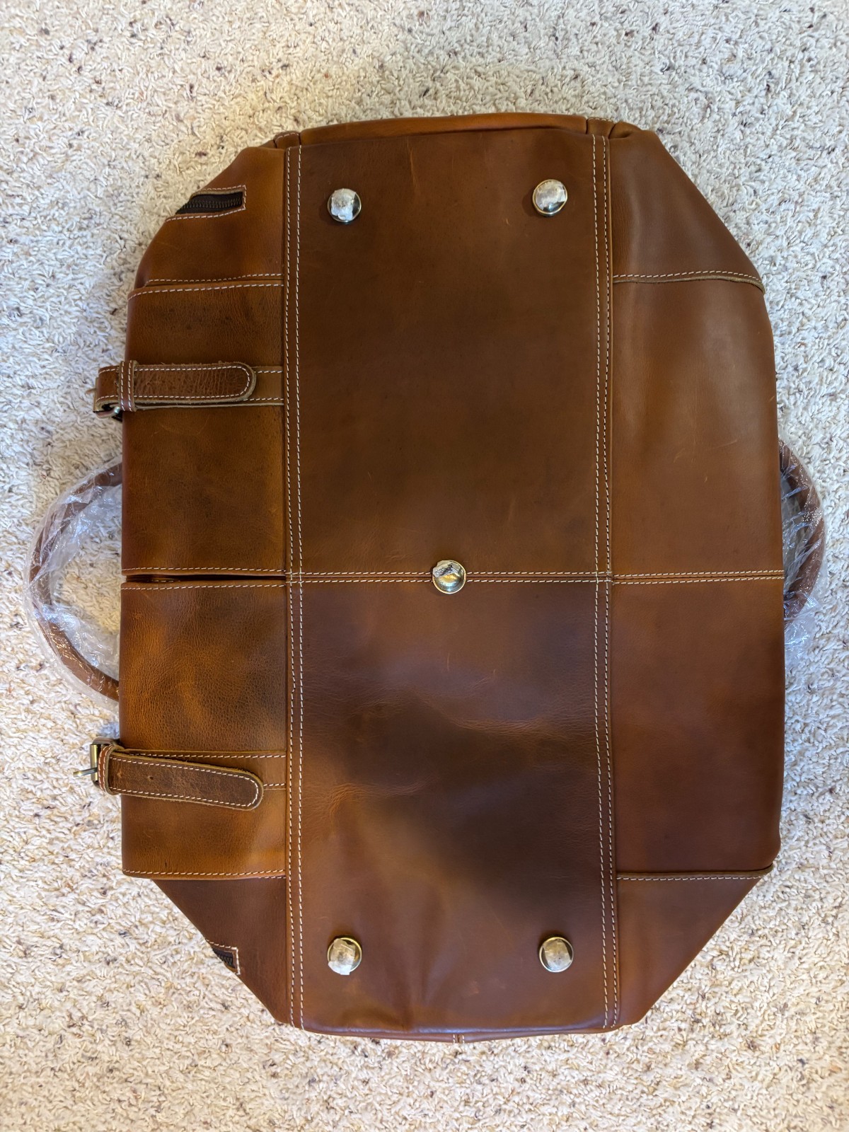 Komal Leather Duffel Bag Large Brown Overnight Travel Weekender Carry On