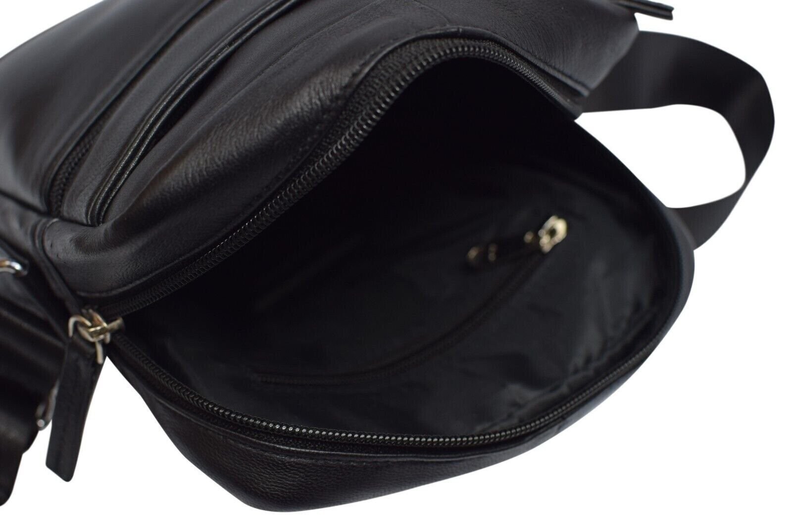 Messenger Bag for Men Genuine Leather Crossbody Shoulder Bag Fit Phone Wallet