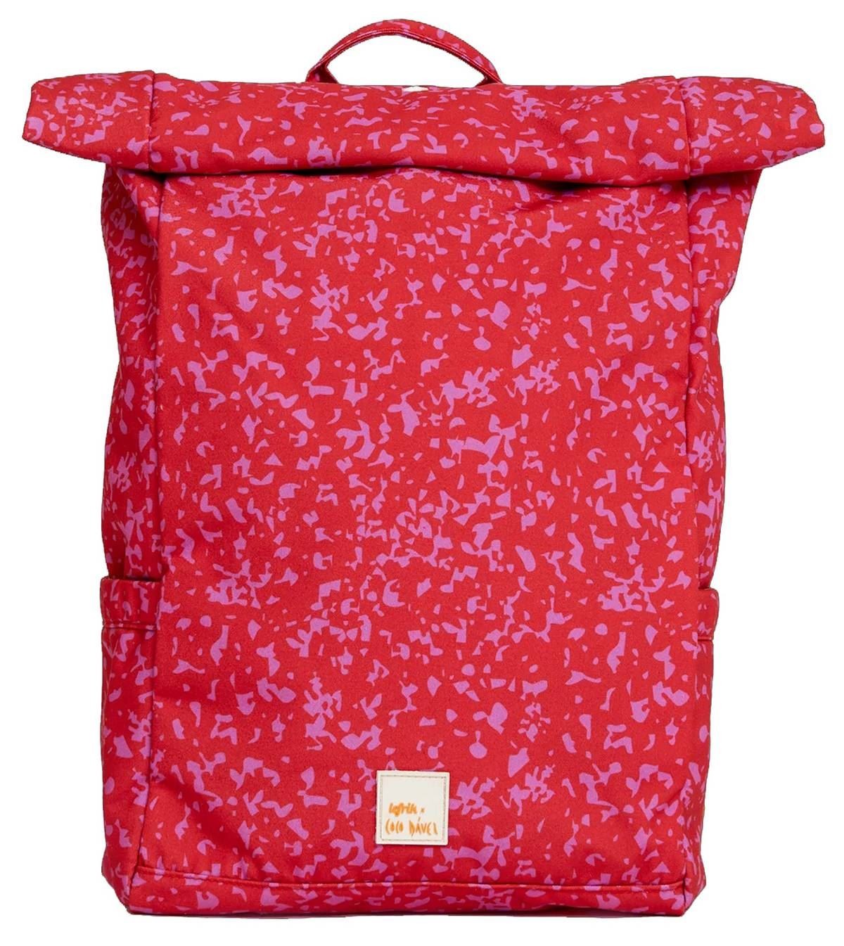 Lefrik Unisex Coco Davez Roll Backpack – Red/Pink
