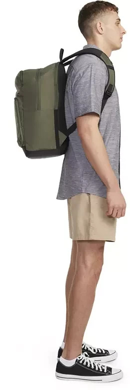 Hurley Rider Backpack Army Green adjustable shoulder straps and a top handle