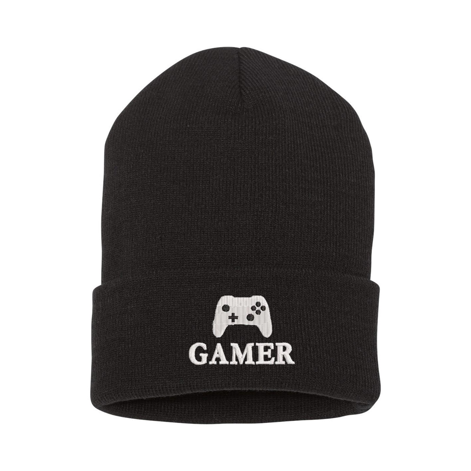 Gamer embroidered beanie hat, custom embroidered winter beanie, game lover hat