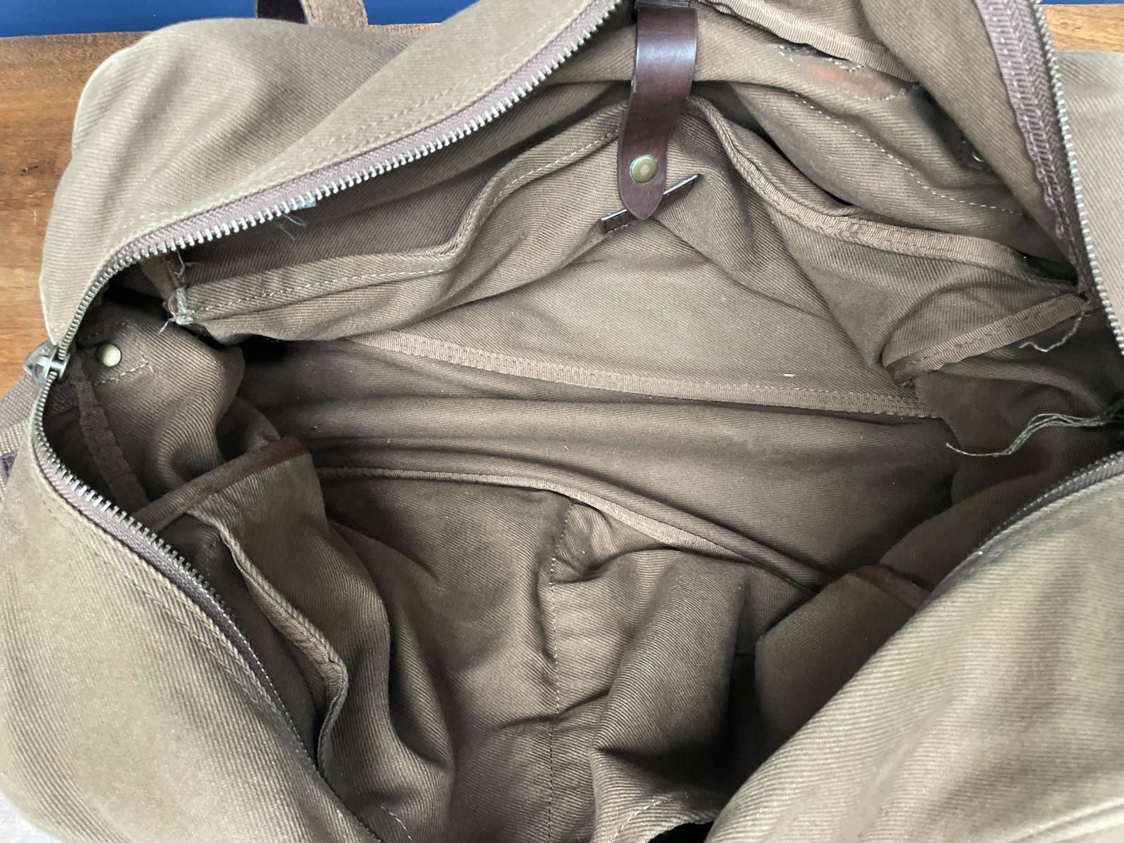 J Crew Leather Canvas Twill Weekender Duffel Travel Bag