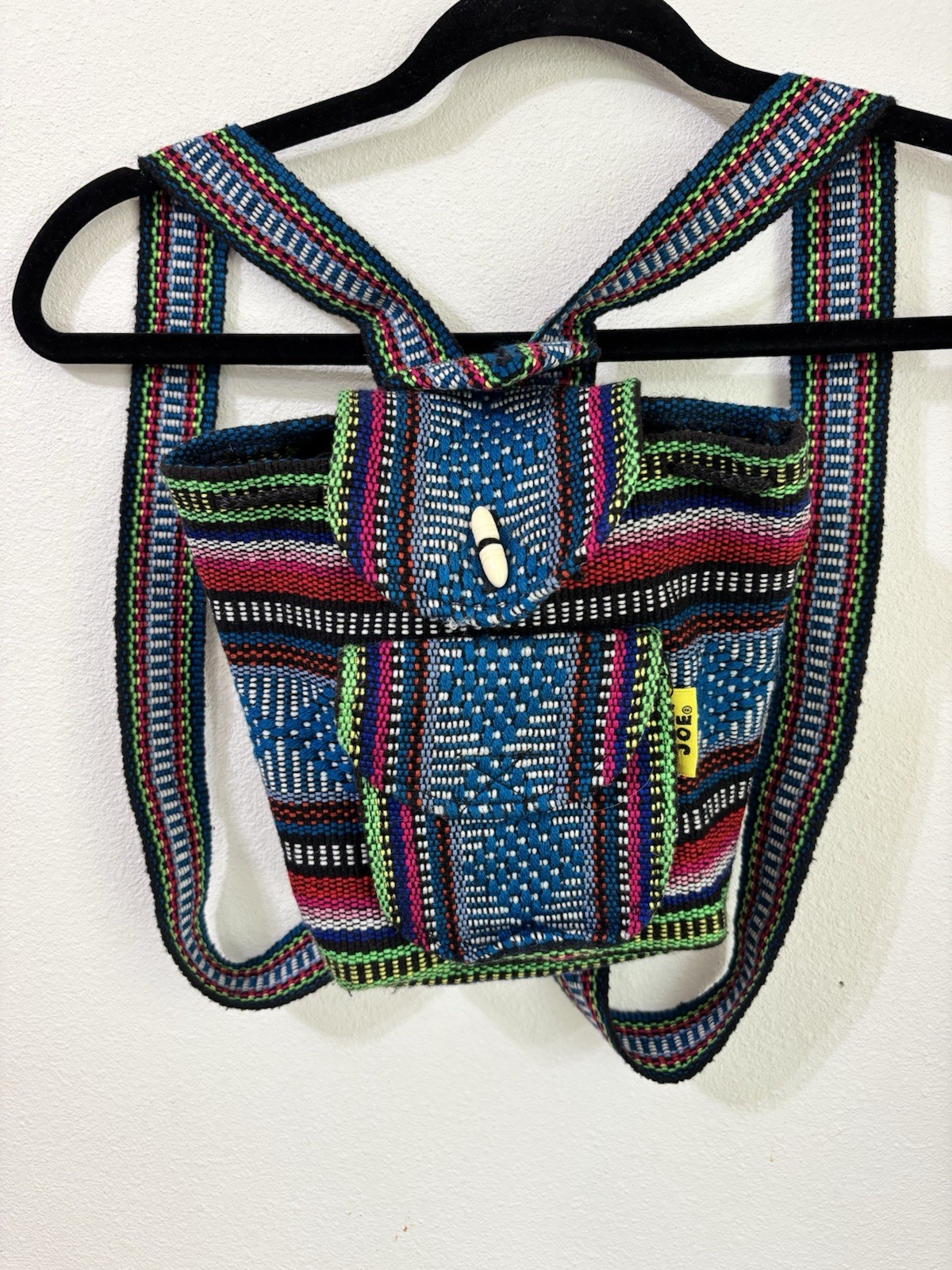 Baja Joe Pinzon Mexican Backpack Woven Baja Bag Aztec Multicolor 8 in- Festival