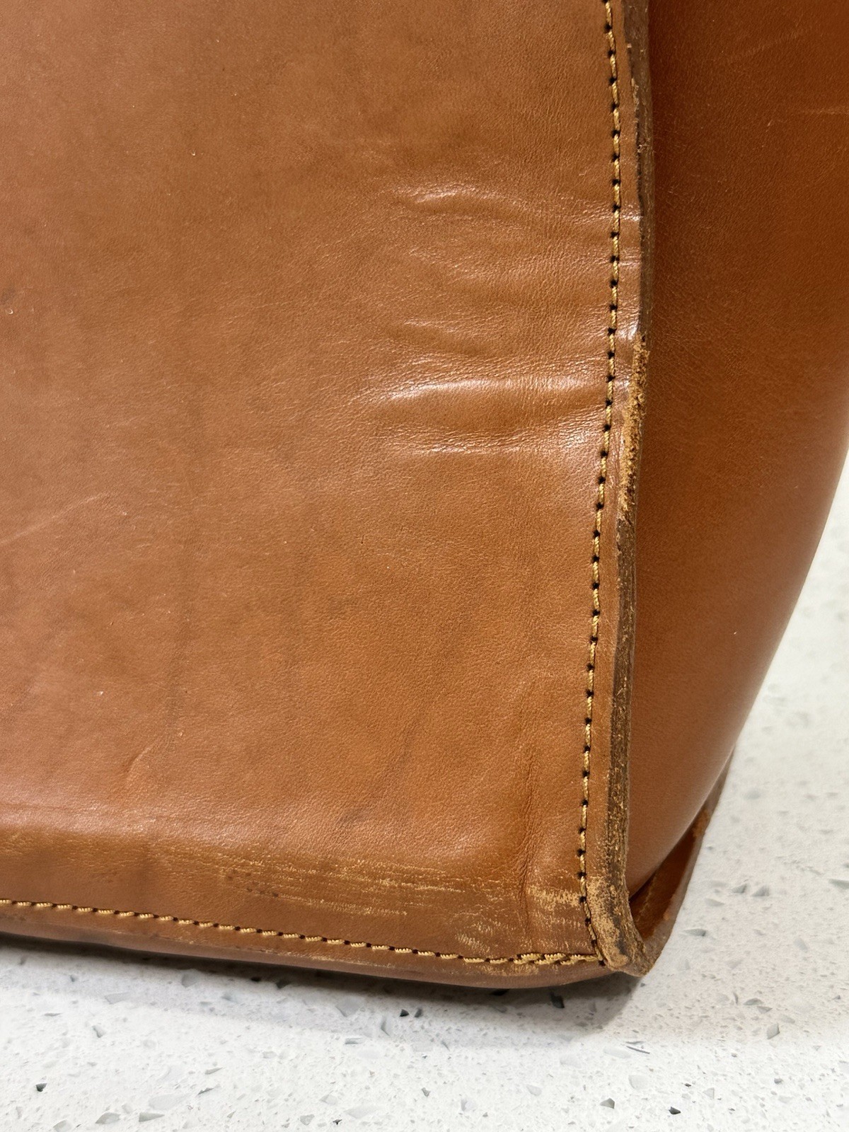 Vintage Bill Amberg Rocket Tan Briefcase Bag Metal Handle