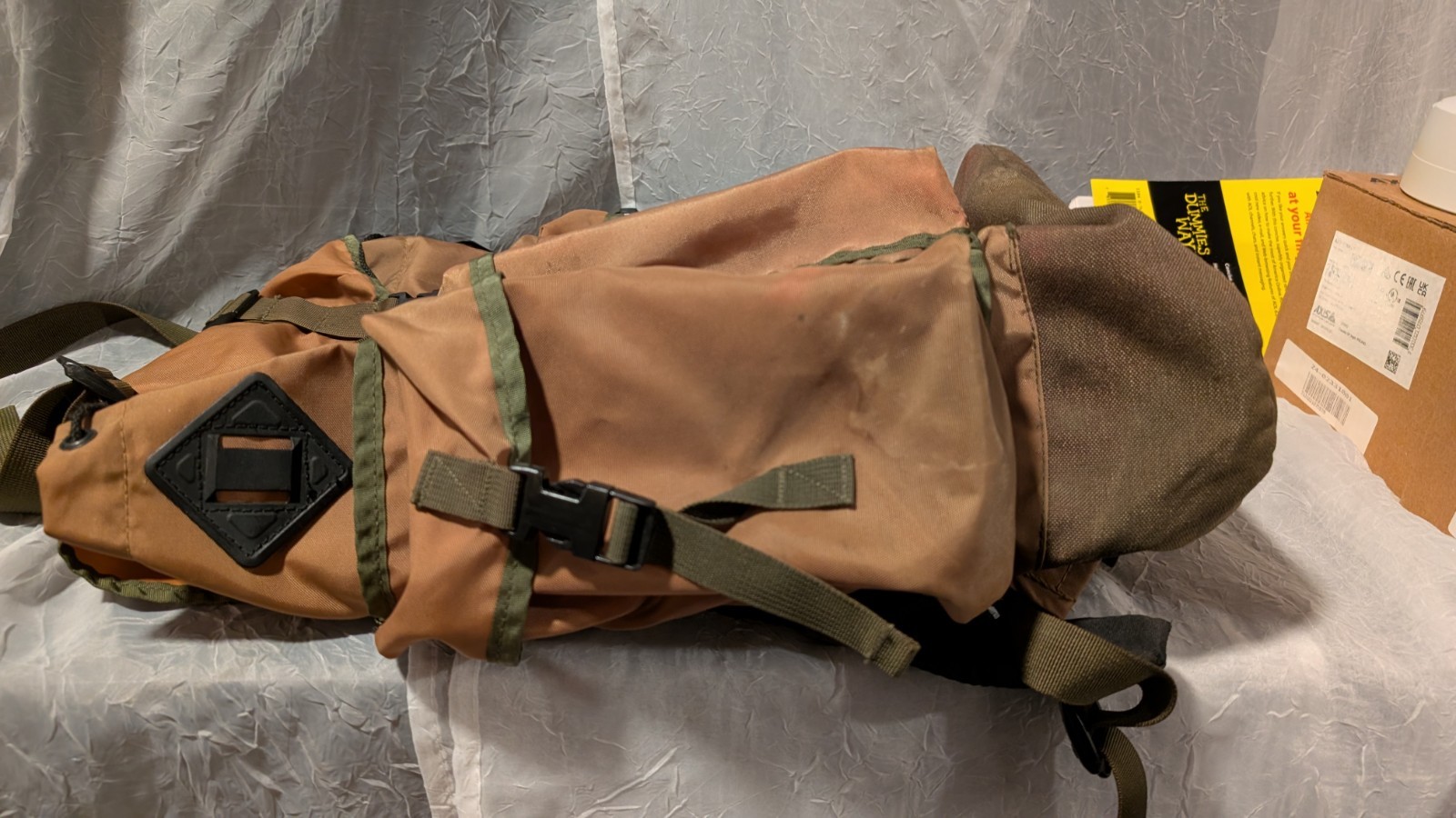 LL Bean Khaki/Olive Green Continental Rucksack Backpack Military Bag Vtg 90s
