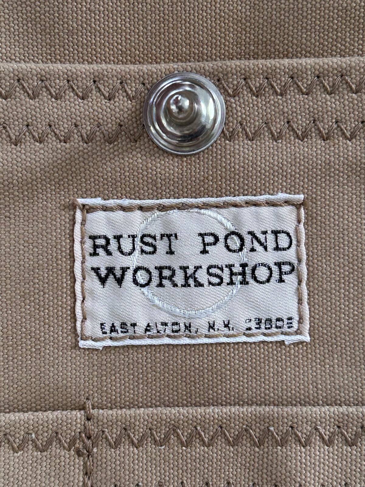 Rust Pond Workshop EUC tan heavy cotton canvas leather soft bag briefcase 17 in