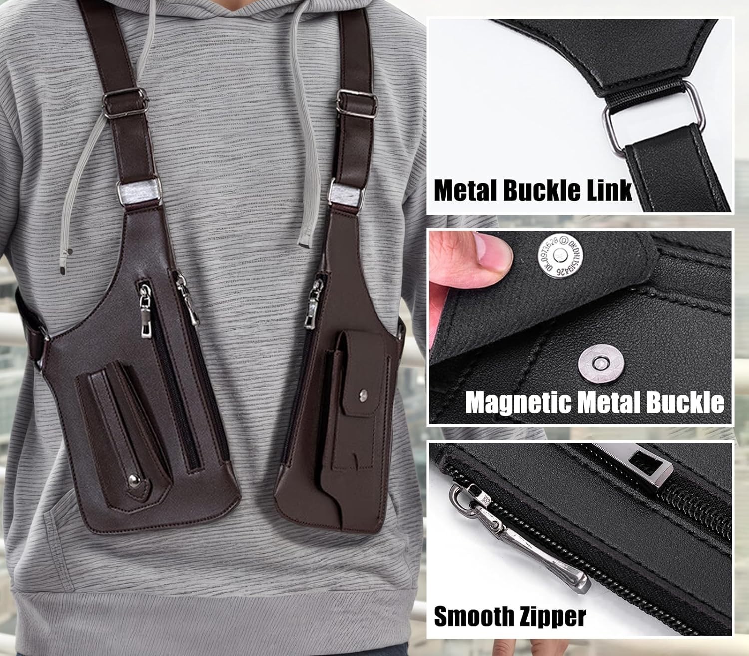 Underarm Anti-Theft Bag, Hidden Shoulder Holster, Double Storage Pouch, Phone Wa