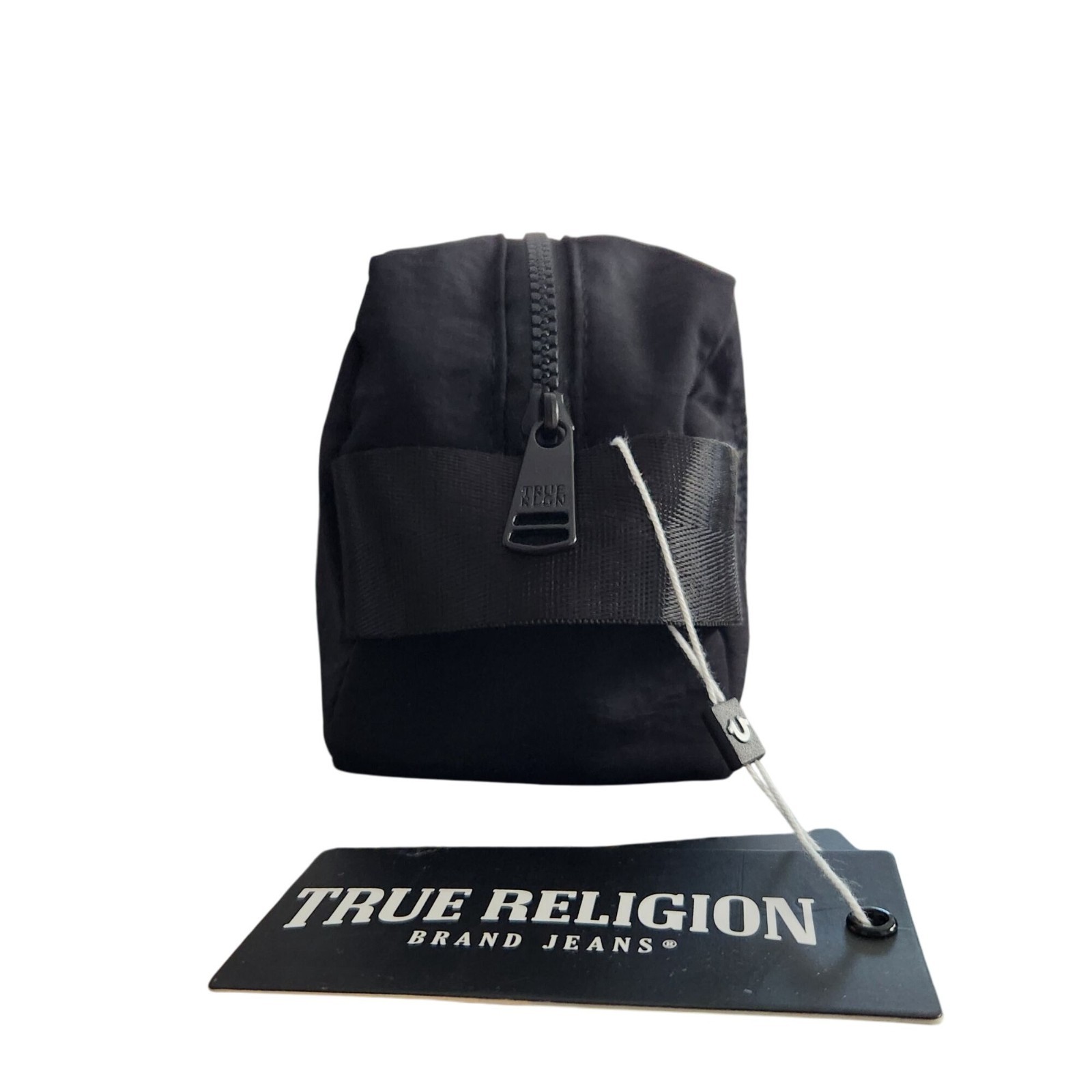 True Religion NEW Black Toiletry Bag Travel Kit Dopp Case Logo Pouch