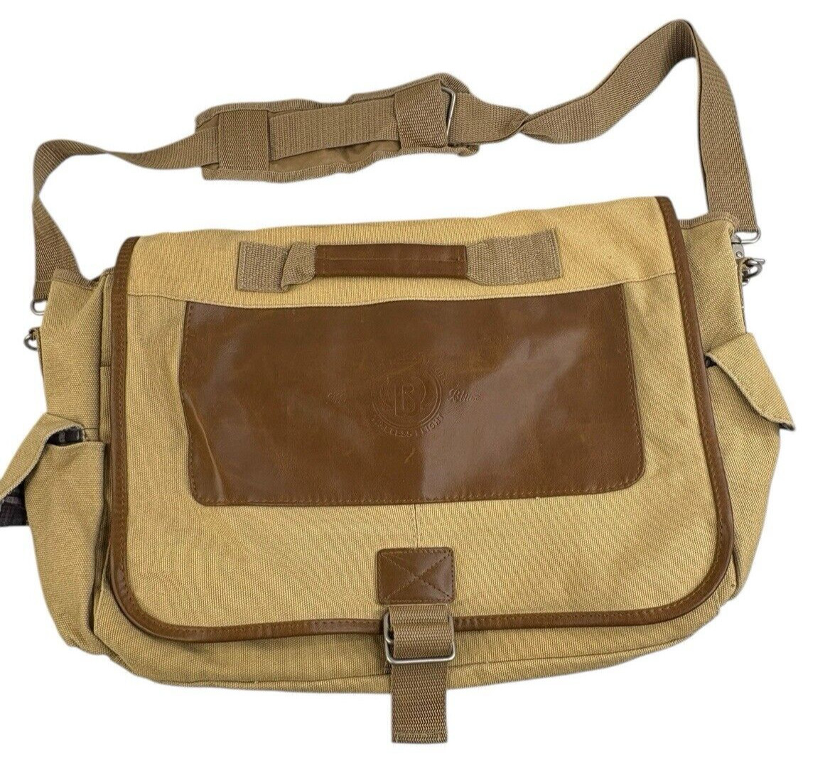 RARE Moody Blues Timeless Flight Canvas & Leather Messenger Bag Leeds Field & Co