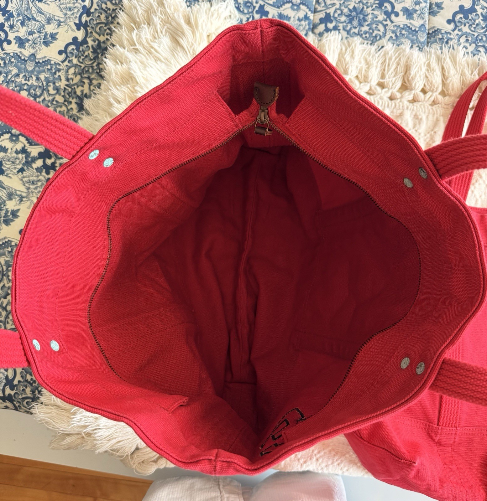 POLO RALPH LAUREN RED “BIG PONY” CANVAS TOTE. LIMITED EDITION! 18”x15”x6”