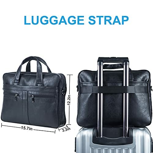 Men’s Leather Messenger Bag 15.6 Inches Laptop Briefcase Business Satchel Comput