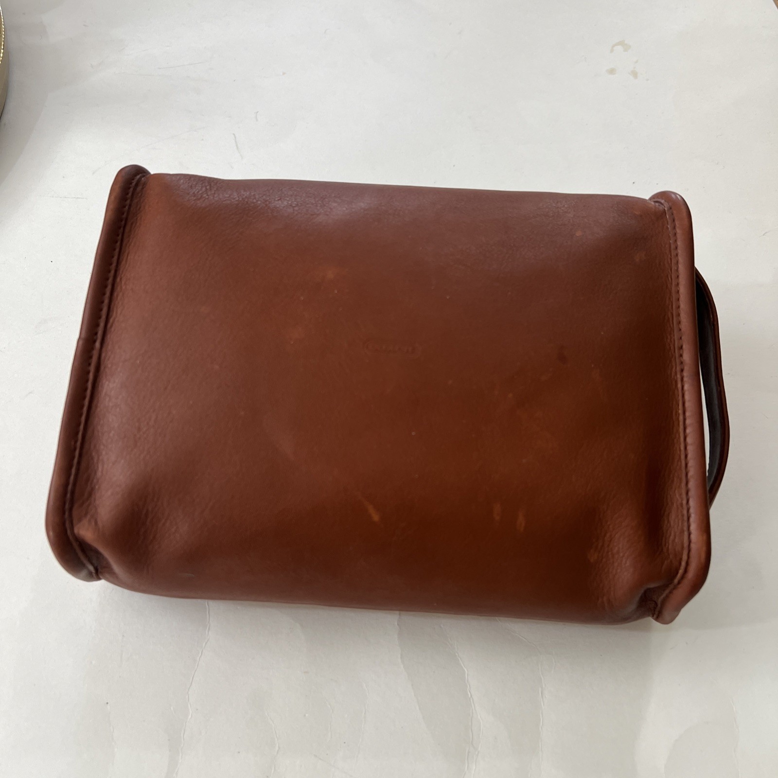Vintage Coach Dopp Kit Men’s Brown Leather Toiletry Bag Travel Zip Around