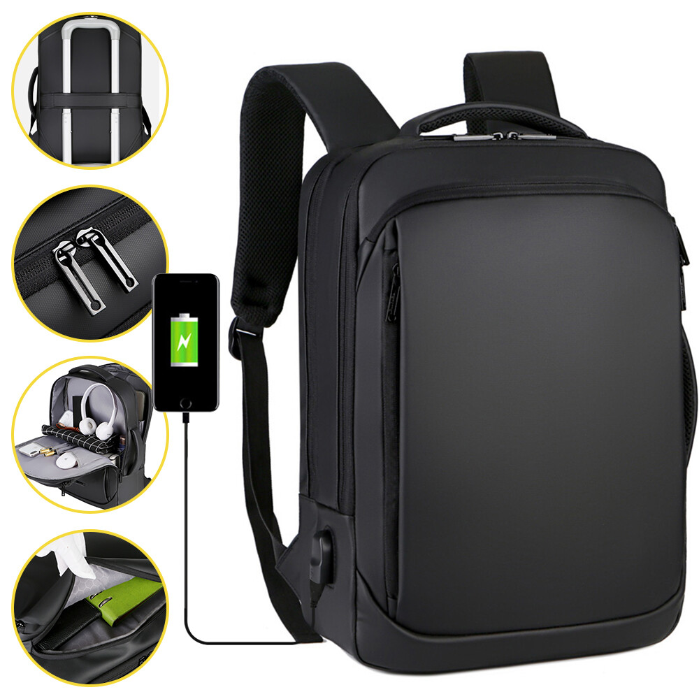 Men Multifunctional 15.6 Inch Laptop Backpack Travel Business USB Notebook Bag